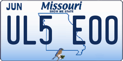 MO license plate UL5E0O