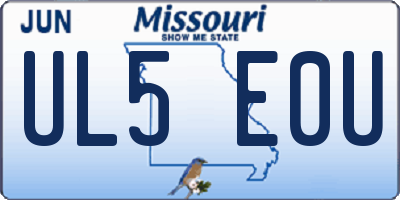 MO license plate UL5E0U