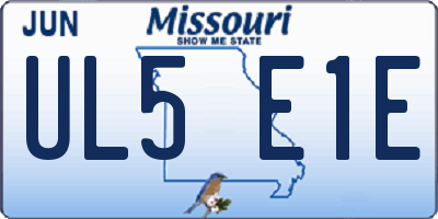 MO license plate UL5E1E