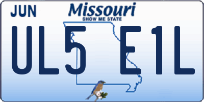 MO license plate UL5E1L