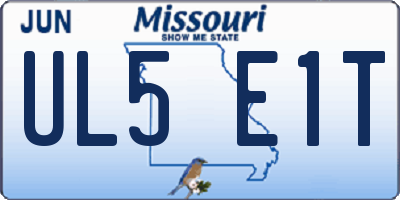 MO license plate UL5E1T