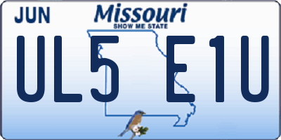 MO license plate UL5E1U