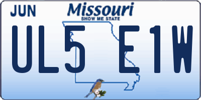 MO license plate UL5E1W