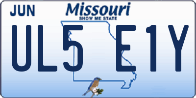 MO license plate UL5E1Y