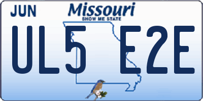 MO license plate UL5E2E