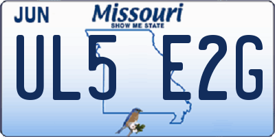 MO license plate UL5E2G
