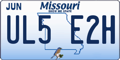 MO license plate UL5E2H