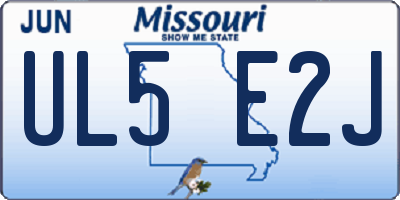 MO license plate UL5E2J