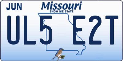 MO license plate UL5E2T