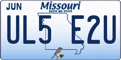 MO license plate UL5E2U