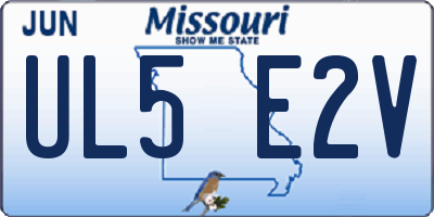 MO license plate UL5E2V