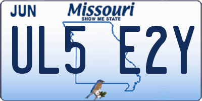 MO license plate UL5E2Y
