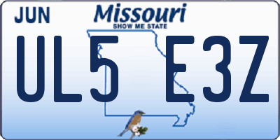 MO license plate UL5E3Z