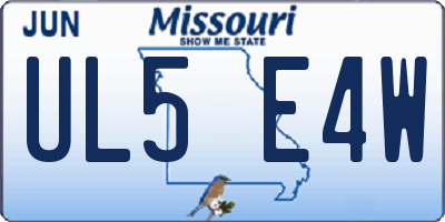 MO license plate UL5E4W