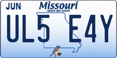 MO license plate UL5E4Y