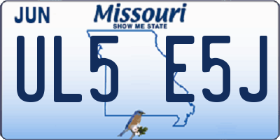 MO license plate UL5E5J