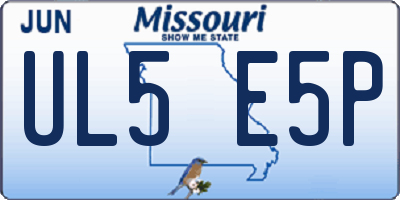 MO license plate UL5E5P