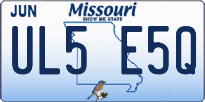 MO license plate UL5E5Q