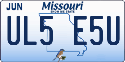 MO license plate UL5E5U