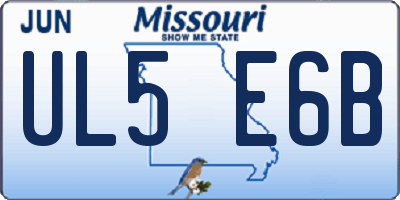 MO license plate UL5E6B