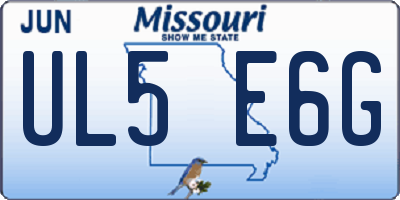 MO license plate UL5E6G