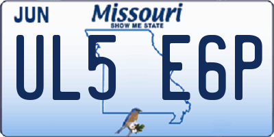 MO license plate UL5E6P