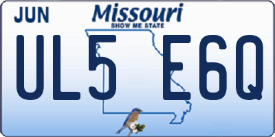 MO license plate UL5E6Q