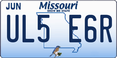 MO license plate UL5E6R