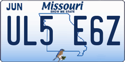 MO license plate UL5E6Z