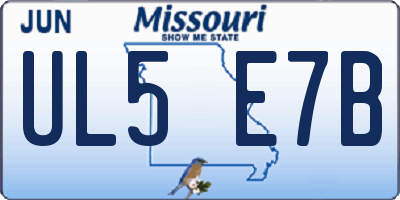 MO license plate UL5E7B