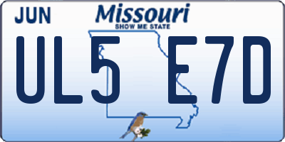 MO license plate UL5E7D