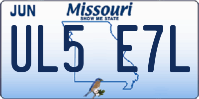 MO license plate UL5E7L