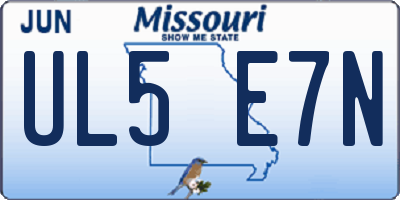 MO license plate UL5E7N