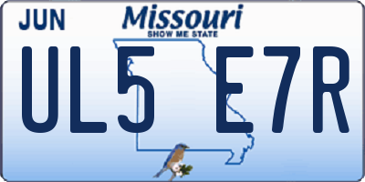 MO license plate UL5E7R