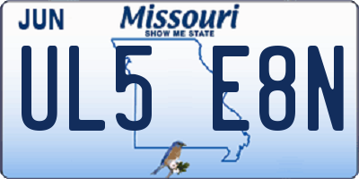 MO license plate UL5E8N