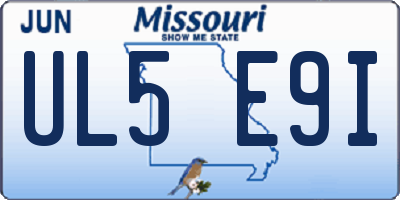 MO license plate UL5E9I