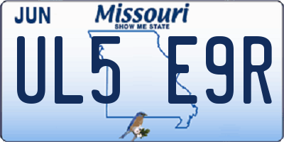 MO license plate UL5E9R