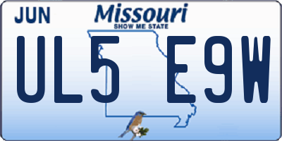 MO license plate UL5E9W