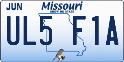 MO license plate UL5F1A