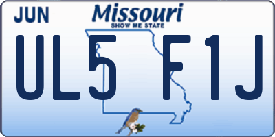 MO license plate UL5F1J