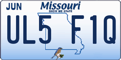 MO license plate UL5F1Q