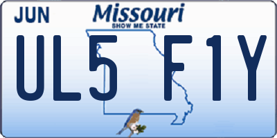 MO license plate UL5F1Y