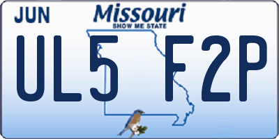 MO license plate UL5F2P