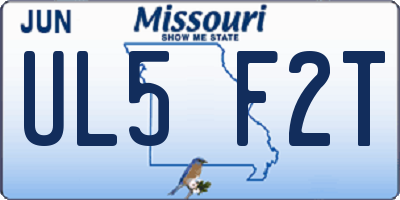 MO license plate UL5F2T