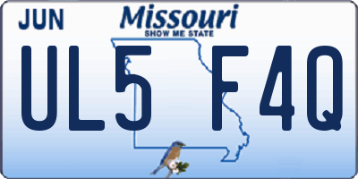 MO license plate UL5F4Q