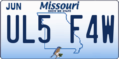MO license plate UL5F4W