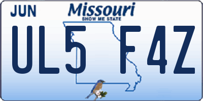 MO license plate UL5F4Z