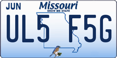 MO license plate UL5F5G
