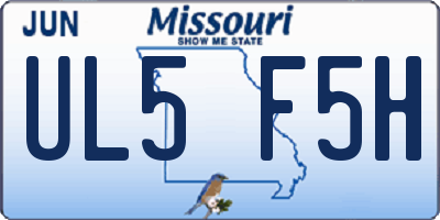 MO license plate UL5F5H