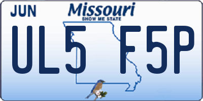 MO license plate UL5F5P